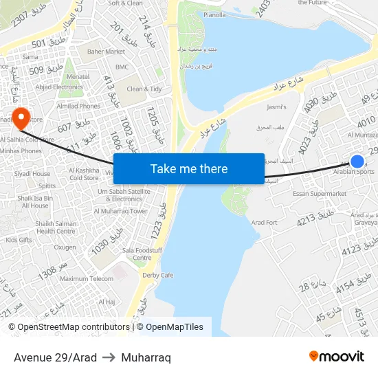Avenue 29/Arad to Muharraq map