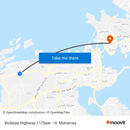 Budaiya Highway-11/Saar to Muharraq map