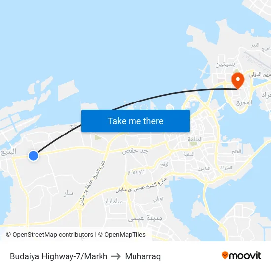 Budaiya Highway-7/Markh to Muharraq map