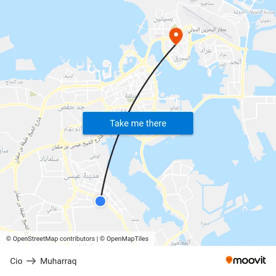 Cio to Muharraq map