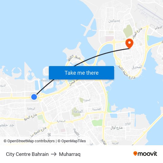 City Centre Bahrain to Muharraq map