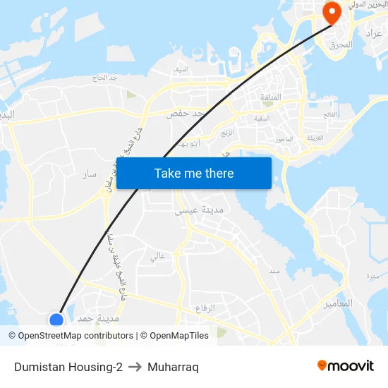 Dumistan Housing-2 to Muharraq map