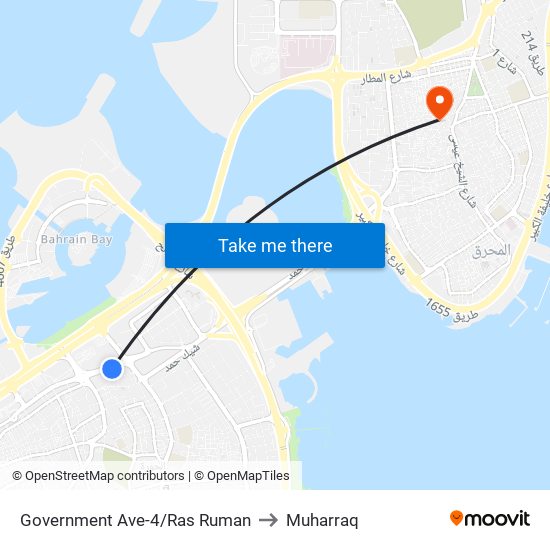 Government Ave-4/Ras Ruman to Muharraq map