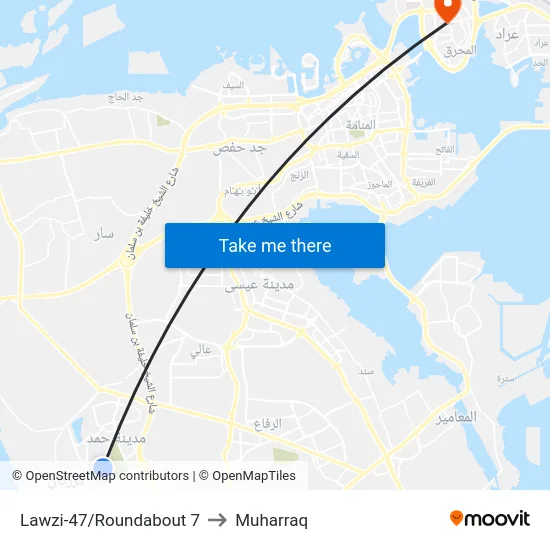 Lawzi-47/Roundabout 7 to Muharraq map