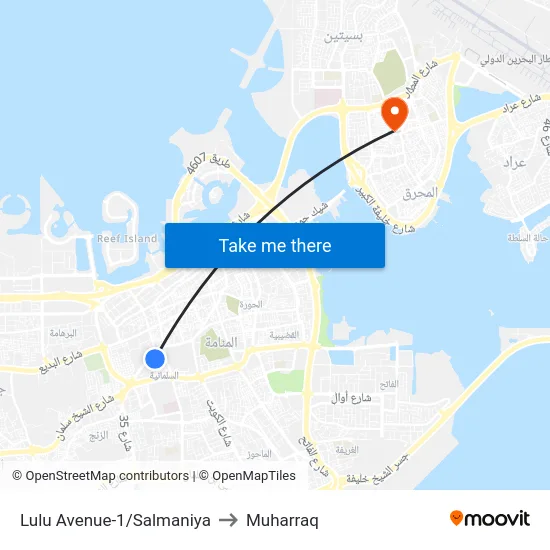 Lulu Avenue-1/Salmaniya to Muharraq map