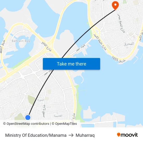 Ministry Of Education/Manama to Muharraq map