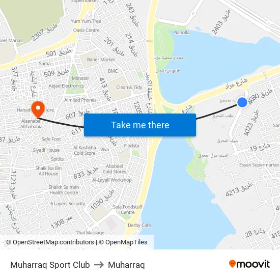 Muharraq Sport Club to Muharraq map