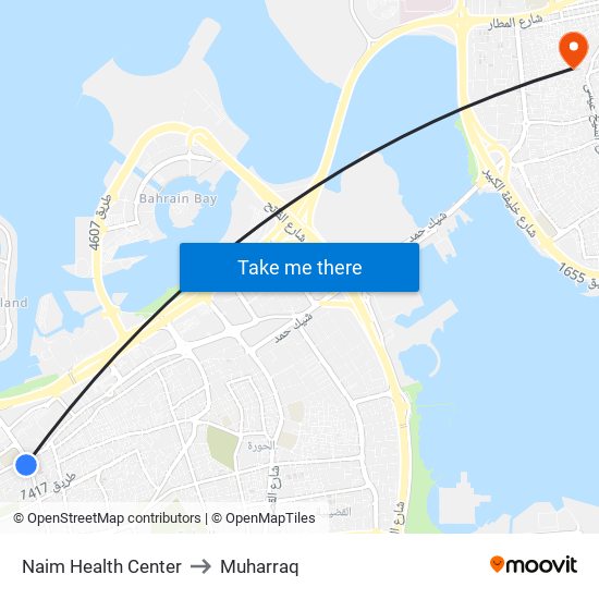 Naim Health Center to Muharraq map