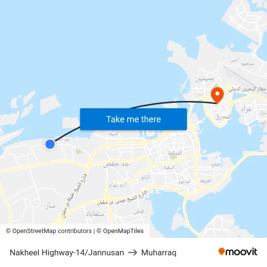 Nakheel Highway-14/Jannusan to Muharraq map
