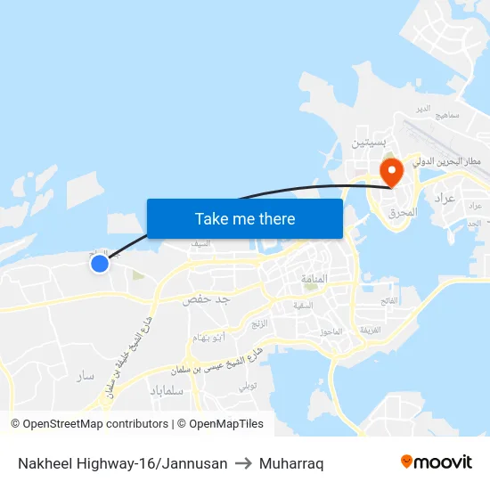 Nakheel Highway-16/Jannusan to Muharraq map