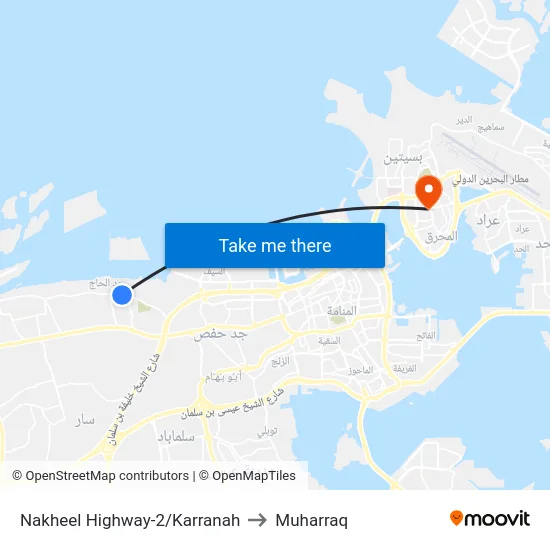 Nakheel Highway-2/Karranah to Muharraq map