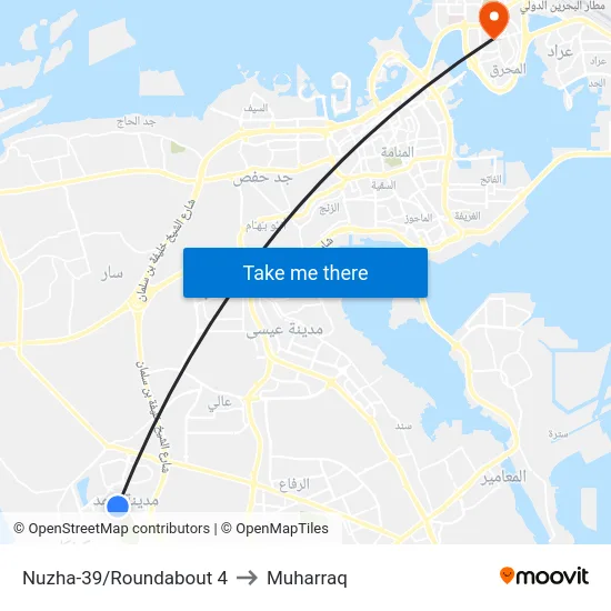 Nuzha-39/Roundabout 4 to Muharraq map