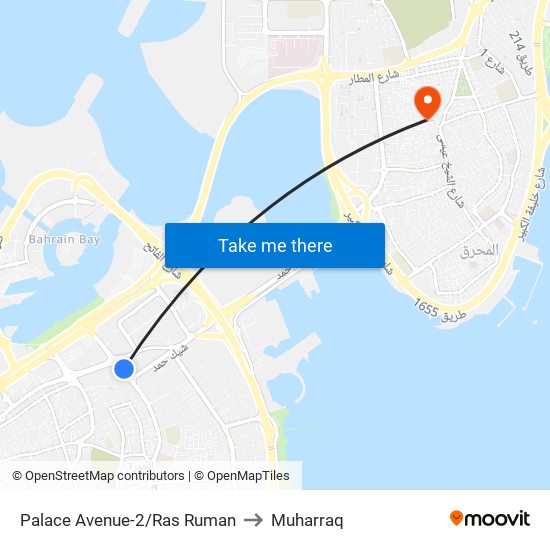 Palace Avenue-2/Ras Ruman to Muharraq map