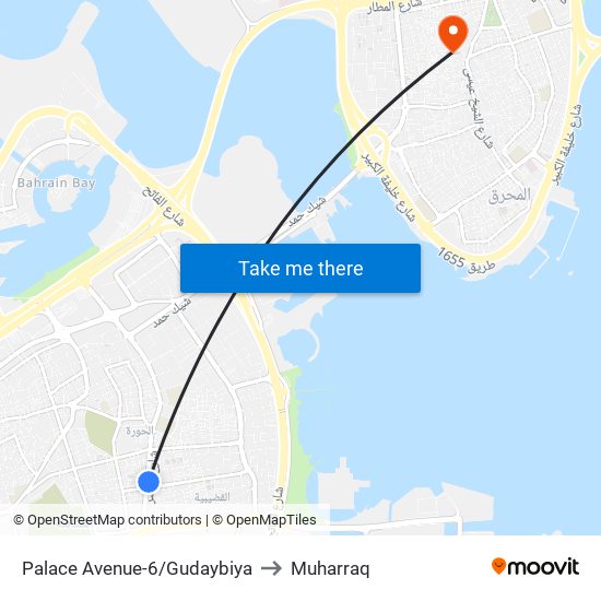 Palace Avenue-6/Gudaybiya to Muharraq map