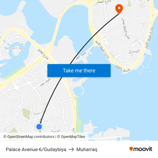 Palace Avenue-6/Gudaybiya to Muharraq map