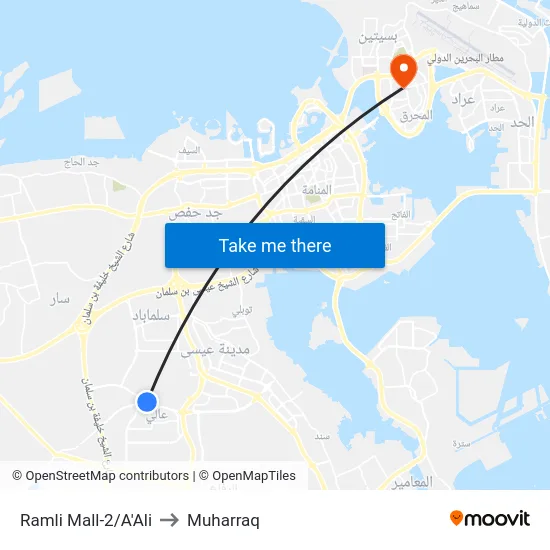 Ramli Mall-2/A'Ali to Muharraq map