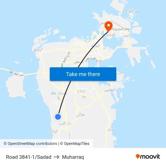 Road 3841-1/Sadad to Muharraq map