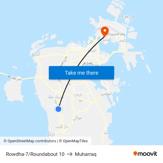 Rowdha-7/Roundabout 10 to Muharraq map