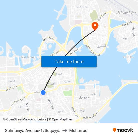 Salmaniya Avenue-1/Suqayya to Muharraq map