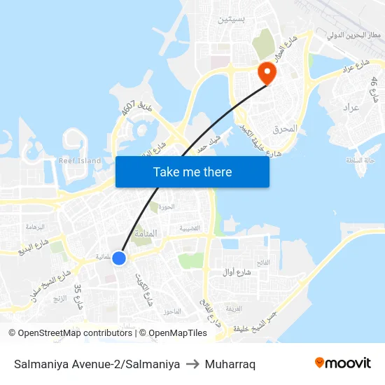 Salmaniya Avenue-2/Salmaniya to Muharraq map