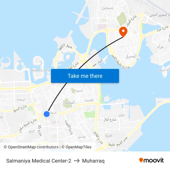 Salmaniya Medical Center-2 to Muharraq map