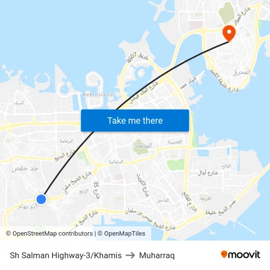 Sh Salman Highway-3/Khamis to Muharraq map