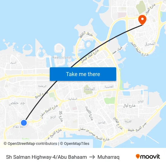 Sheikh Salman Highway-4/Abu Bahaam to Muharraq map
