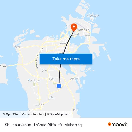 Sh. Isa Avenue -1/Souq Riffa to Muharraq map