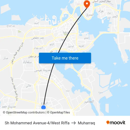 Sh Mohammed Avenue-4/West Riffa to Muharraq map