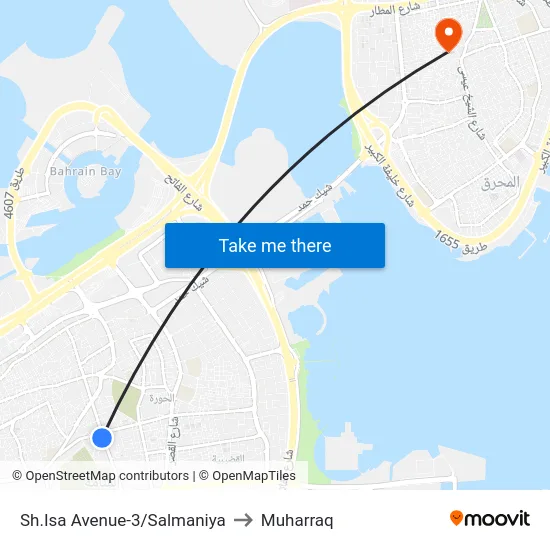Sh.Isa Avenue-3/Salmaniya to Muharraq map