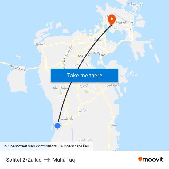 Sofitel-2/Zallaq to Muharraq map