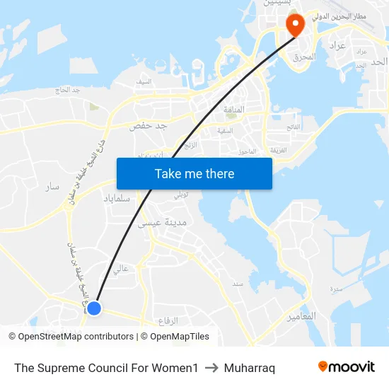 The Supreme Council For Women1 to Muharraq map