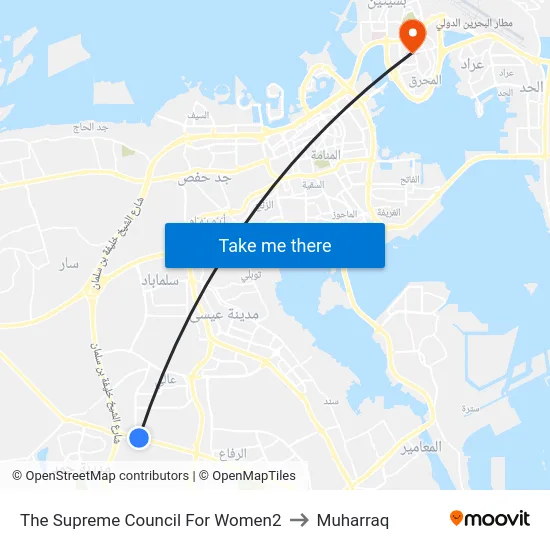 The Supreme Council For Women-2 to Muharraq map