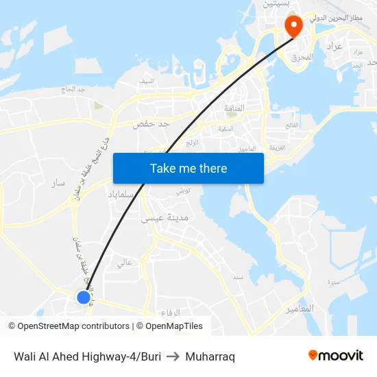 Wali Al Ahed Highway-4/Buri to Muharraq map