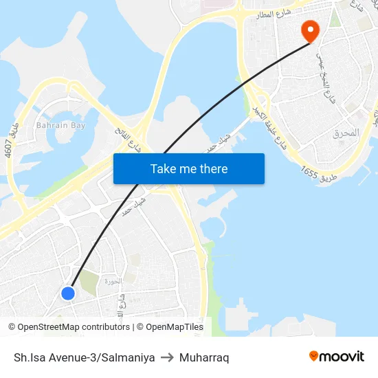 Sh.Isa Avenue-3/Salmaniya to Muharraq map