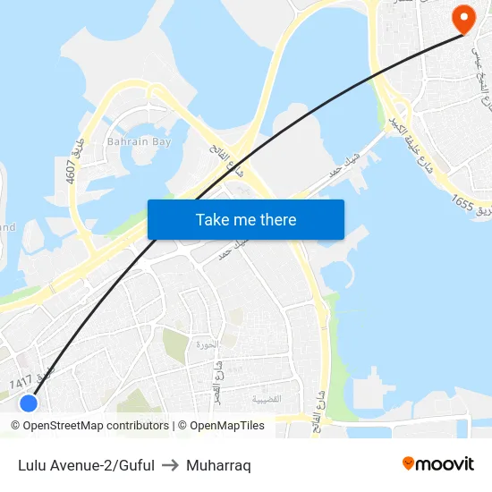 Lulu Avenue-2/Guful to Muharraq map