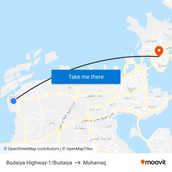 Budaiya Highway-1/Budaiya to Muharraq map
