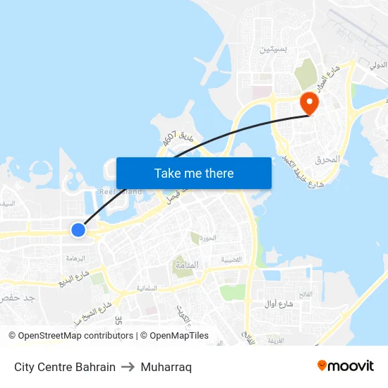 City Centre Bahrain to Muharraq map