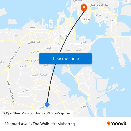 Mutared Ave-1/The Walk to Muharraq map