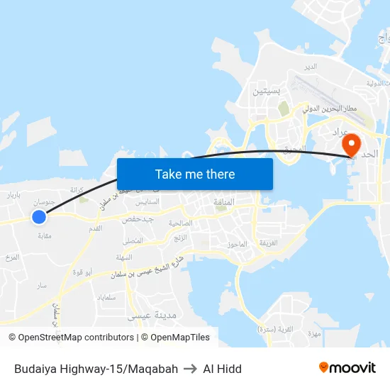 Budaiya Highway-15/Maqabah to Al Hidd map
