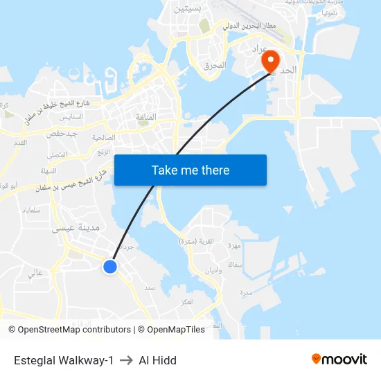 Esteglal Walkway-1 to Al Hidd map