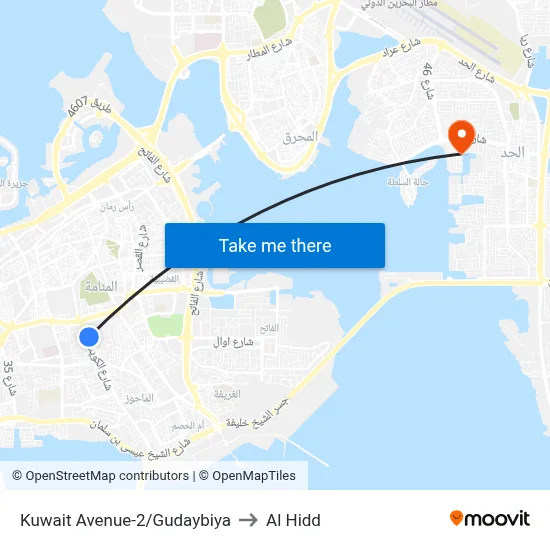 Kuwait Avenue-2/Gudaybiya to Al Hidd map