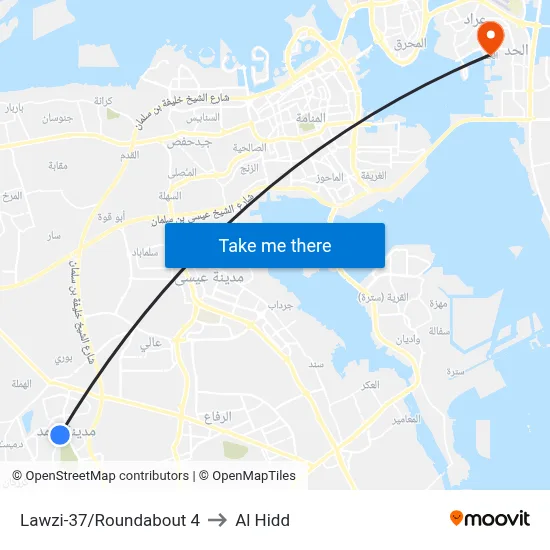 Lawzi-37/Roundabout 4 to Al Hidd map