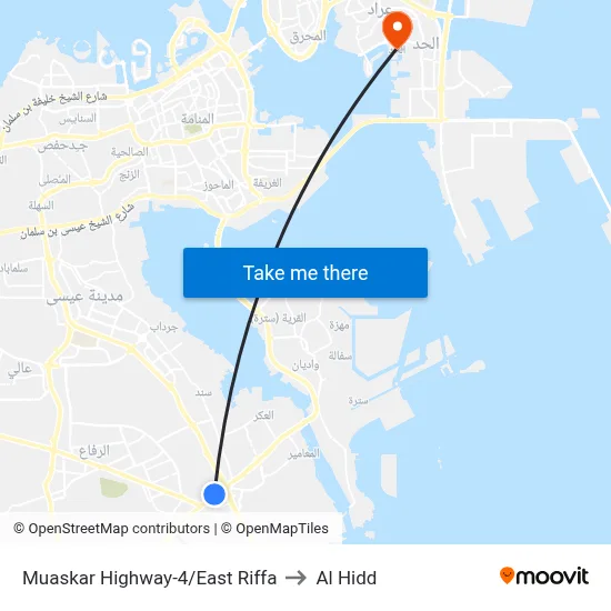 Muaskar Highway-4/East Riffa to Al Hidd map