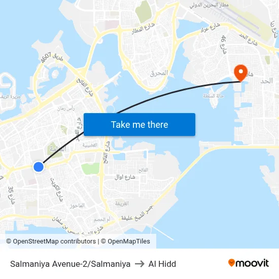 Salmaniya Avenue-2/Salmaniya to Al Hidd map