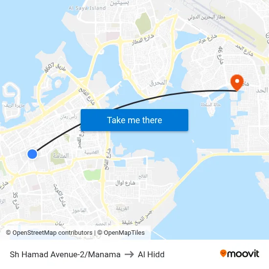 Sheikh Hamad Avenue-2/Manama to Al Hidd map