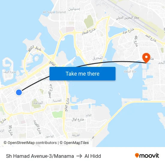 Sheikh Hamad Avenue-3/Manama to Al Hidd map