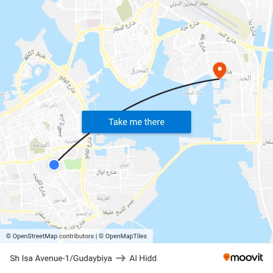 Sheikh Isa Avenue-1/Gudaybiya to Al Hidd map
