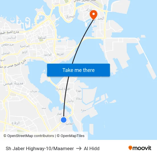 Sheikh Jaber Highway-10/Maameer to Al Hidd map