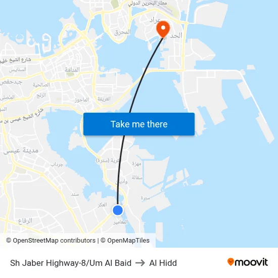 Sheikh Jaber Highway-8/Um Al Baid to Al Hidd map
